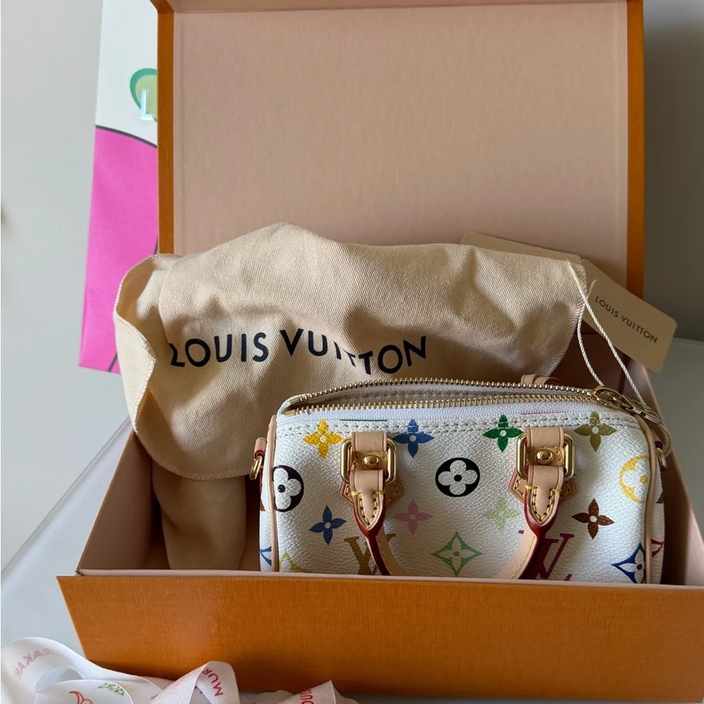 Louis Vuitton Murakami White Multicolor Nano Speedy Bag - Picture 15 of 16